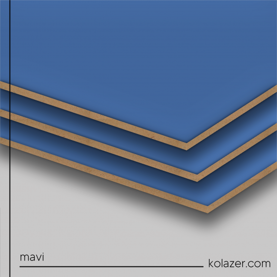 Mavi Çift Yüz Boyalı MDF